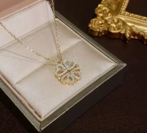 Collar Trebol De Corazones